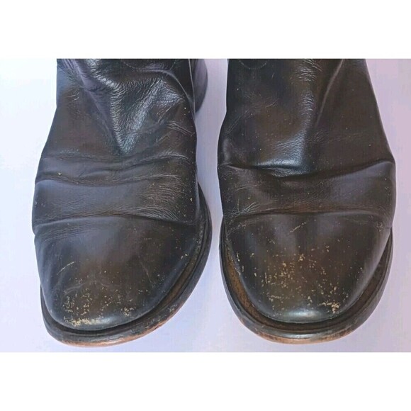 Old West Men's Boots SRM4010 Leather Black 11D Pull On Western Cowboy Giddy Up - Picture 5 of 13